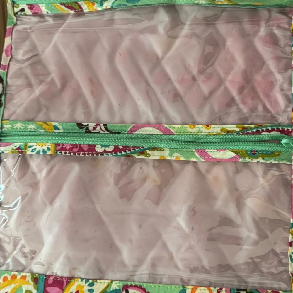 Vera Bradley Multicolor Paisley travel toiletry makeup Organizer folds & hangs